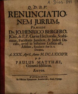 Renunciationem iurium