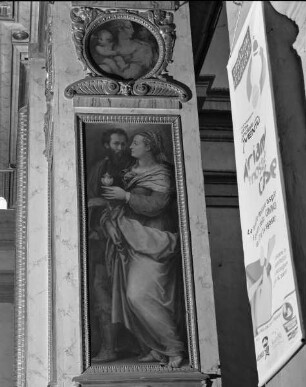 Altare Vasari — Linke Seite des Altars — Bildnisse Giorgio Vasaris und seiner Frau Niccolosa Bacci als heilige Lazarus und Magdalena