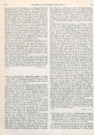 684-686 [Rezension] Friedmann, Robert, Glaubenszeugnisse oberdeutscher Taufgesinnter