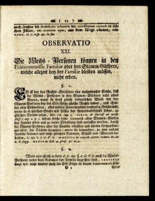 Observatio XXI. - Observatio XXX.