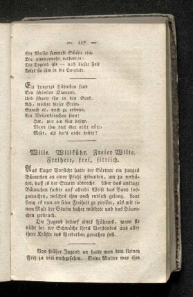 Wille, Willkühr. Freier Wille. Freiheit, frei, sittlich.