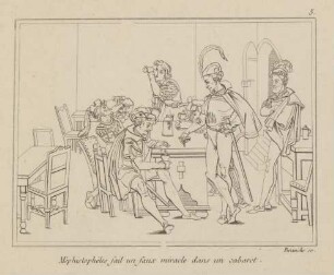 Méphistophéles fait un faux miracle dans un cabaret