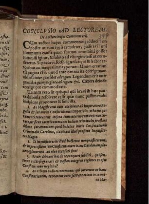 Conclusio Ad Lectorem. De Auctore huius Commentarii.