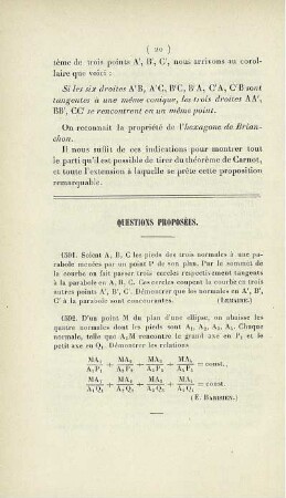 Questions proposées.