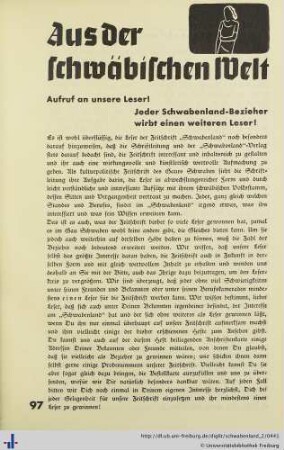Aufruf an unsere Leser!