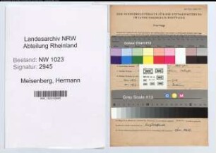 Entnazifizierung Hermann Meisenberg , geb. 24.06.1903 (Lebensmittelkaufmann)