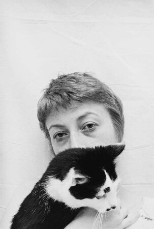 Selbstporträt Susan Lamèr mit Katze, Am Korstick