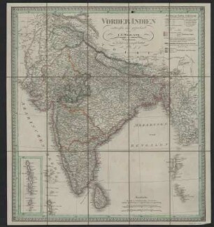 Karte von Vorderindien, 1:6 100 000, Lithographie, 1832