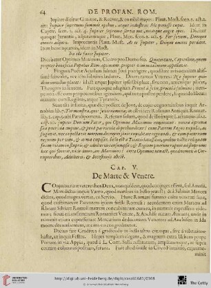 Cap. V: De Marte & Venere.