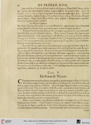 Cap. V: De Marte & Venere.
