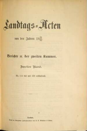 Landtags-Akten. Berichte der 2. Kammer. 1891/92, Bd. 2