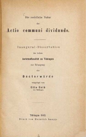 Die rechtliche Natur der Actio communi dividundo