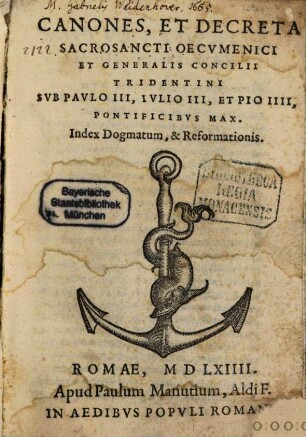 Canones et Decreta sacrosancti oecumenici et generalis Concilii Tridentini
