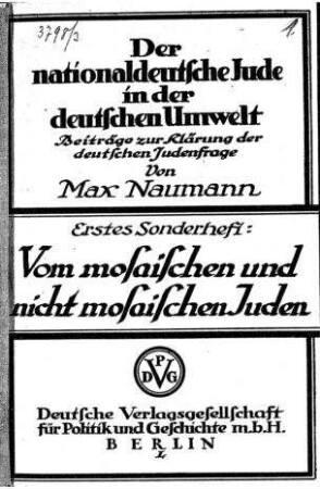 Vom mosaischen und nichtmosaischen Juden