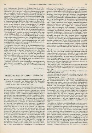 609-611 [Rezension] Kasdorf, Hans, Gemeindewachstum als missionarisches Ziel