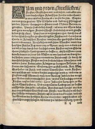 Allen und yeden Chrufürsten ... Empieten von von gots gnaden/ Wir Wilhelm und Ludtwig Pfaltzgraven bey Rheyn ...