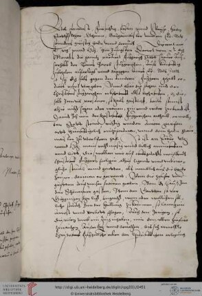 Markus Fugger an Bürgermeister und Rat der Stadt Augsburg, 12. Januar 1580 (Abschrift)