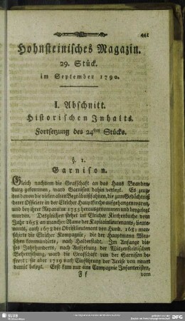 29. Stück, im September 1790