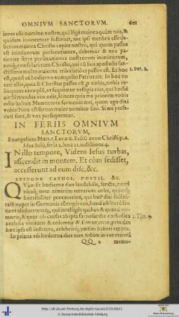 In Feriis Omnium Sanctorum