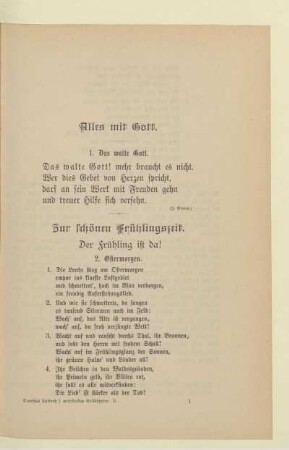 Zur schönen Frühlingszeit