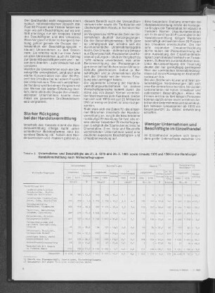 Unternehmen und Beschäftigte am 31.03.1979 und 29.03.1984 in der Hamburger Handelsvermittlung nach Wirtschaftsgruppen