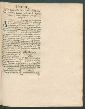 Index, Qui in nonnullis interpretis instar est.