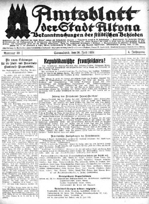 Nummer 30 : Sonnabend, den 26. Juli 1924