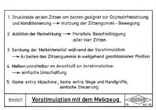 Vorstimulation mit dem Melkzeug