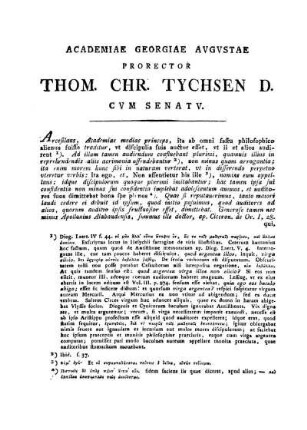 ACADEMIAE GEORGIÄE AVGVSTAE PRORECTOR THOM. CHR. TYCHSEN D.CVM SENAT V.