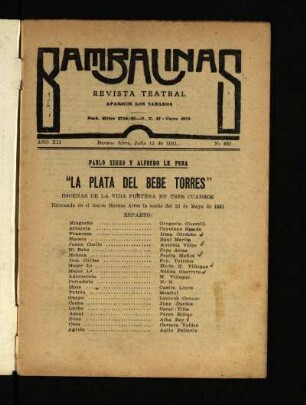 La plata de Bebe Torres : escenas de la vida porteña en tres cuadros