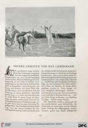 Neuere Arbeiten von Max Liebermann