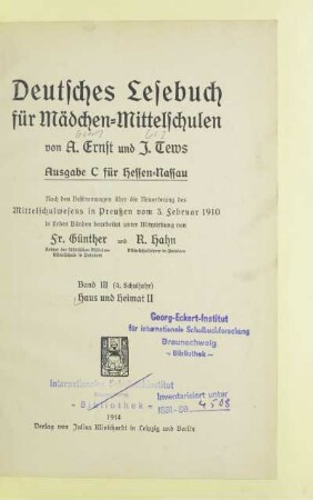 Bd. 3 (4. Schulj.): Haus und Heimat II