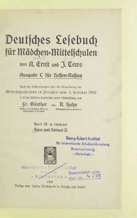 Bd. 3 (4. Schulj.): Haus und Heimat II