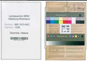Entnazifizierung Helene Van Doornick , geb. 23.12.1900 (Haendlerin)