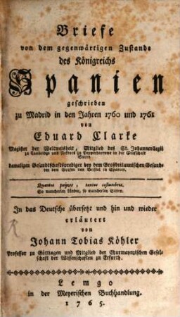 Briefe von den gegenwärtigen Zustande des Königreichs Spanien