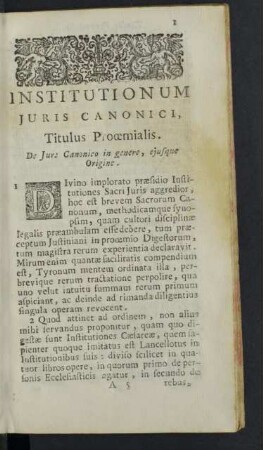 Titulus Prooemialis.