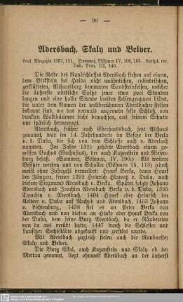 Adersbach, Skaly und Belver