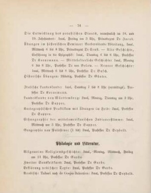 14-16, Philologie und Literatur