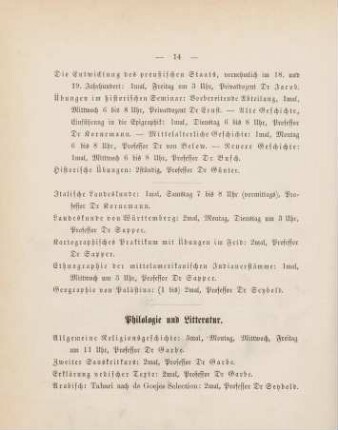 14-16, Philologie und Literatur
