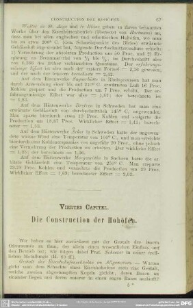 Viertes Capitel. Die Construction der Hohöfen