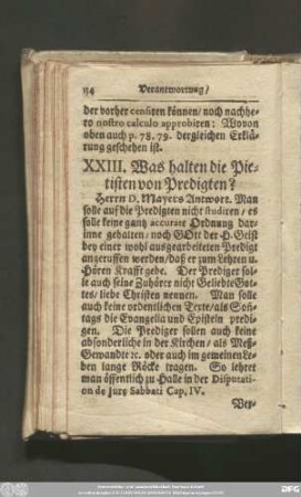 XXIII. Was halten die Pietisten von Predigten?