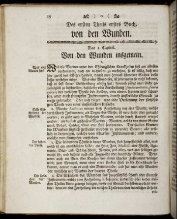 Des ersten Theils erstes Buch, von den Wunden.