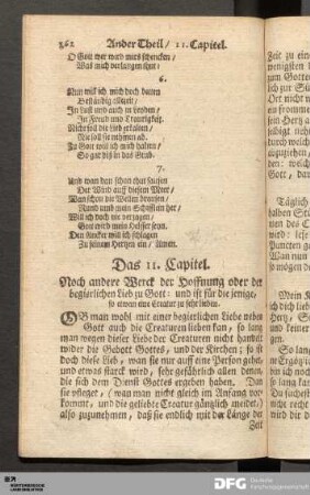 Das 11. Capitel. Noch andere Werck der Hoffnung oder der begierlichen Lieb zu Gott...