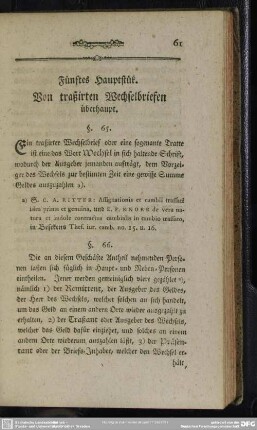 Fünftes Hauptstück. Von traßirten Wechselbriefen überhaupt