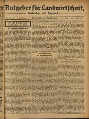 Ausgabe vom Sonntag, den 23. Mai 1915.