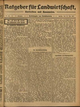 Ausgabe vom Sonntag, den 23. Mai 1915.
