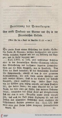 Über antike Denkmale von Marmor und Erz in der Florentinischen Gallerie, [2]