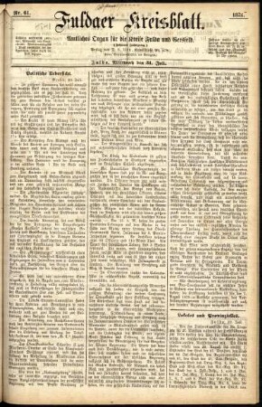 Ausgabe vom Mittwoch, den 31. Juli 1878.