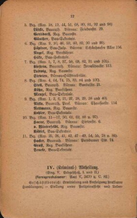 IV. (Kriminal-) Abtheilung