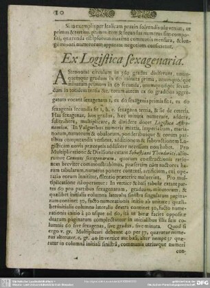 Ex Logistica sexagenaria